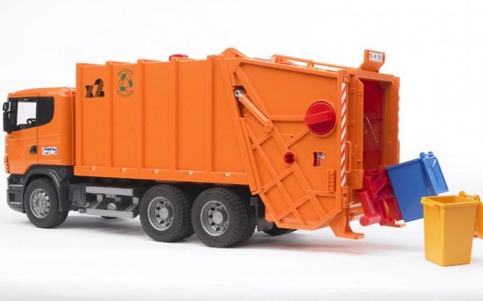 Orange Garbage truck